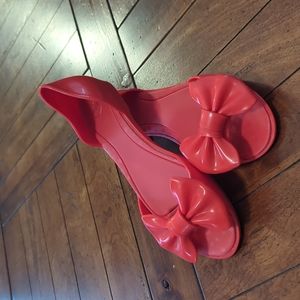 Red Melissa flats